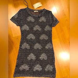 Love sen black see through dress with metallic heat shape dress